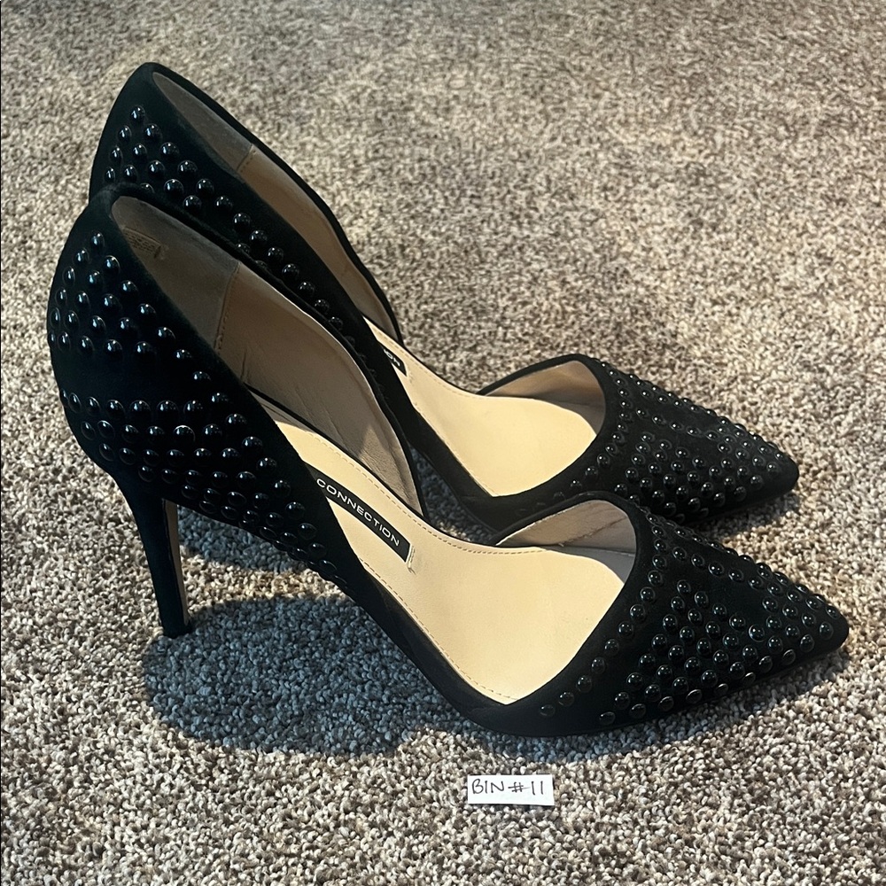 French Connection Black Studded Heels